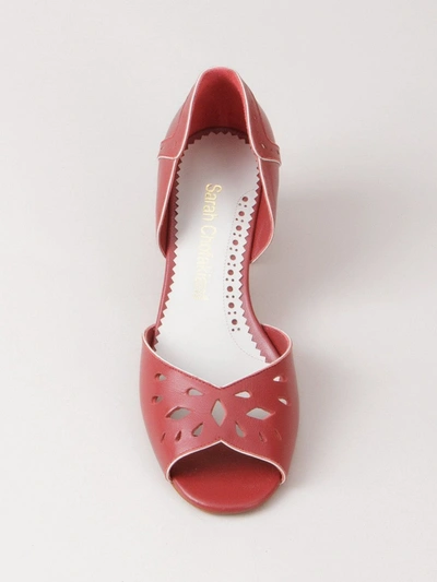 Shop Sarah Chofakian Chunky Heel Sandals In Red