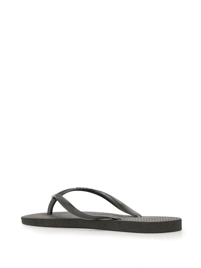 Havaianas Slim Textured Flip-flips In Black