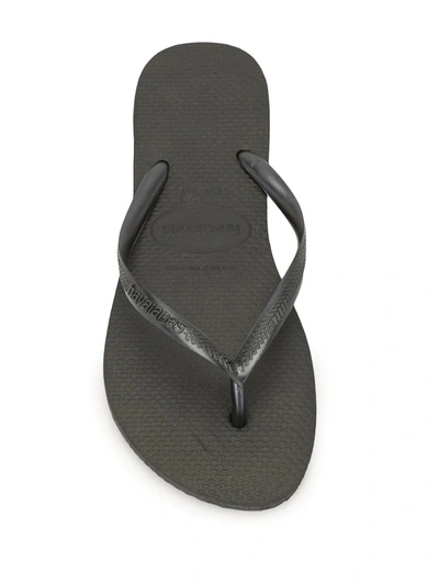 Havaianas Slim Textured Flip-flips In Black