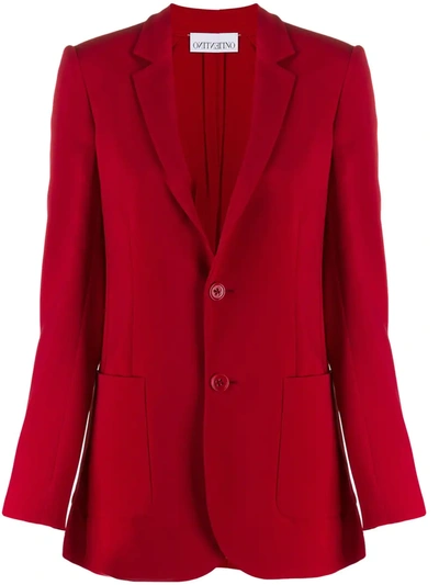 Shop Red Valentino Single-breasted Blazer In Red