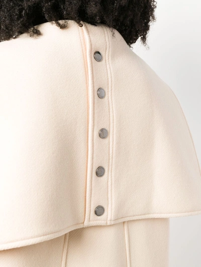 Shop Chloé Cape-style Belted Coat In Neutrals