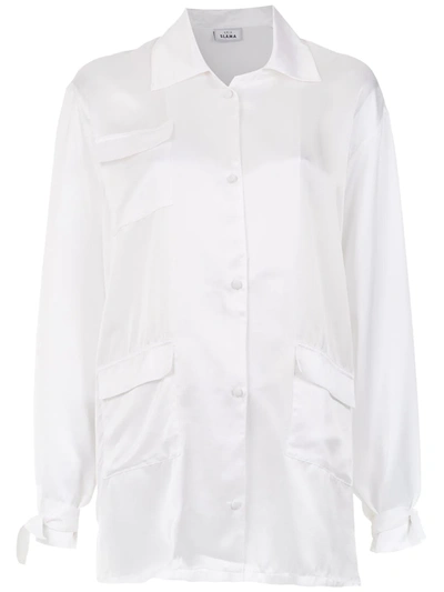 Shop Amir Slama Silk Oversized Shirt In White
