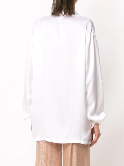 Shop Amir Slama Silk Oversized Shirt In White