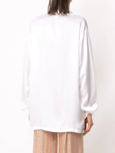 Amir Slama Silk Oversized Shirt In White