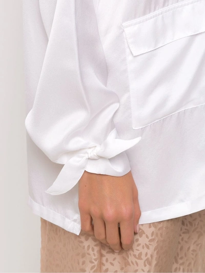 Shop Amir Slama Silk Oversized Shirt In White