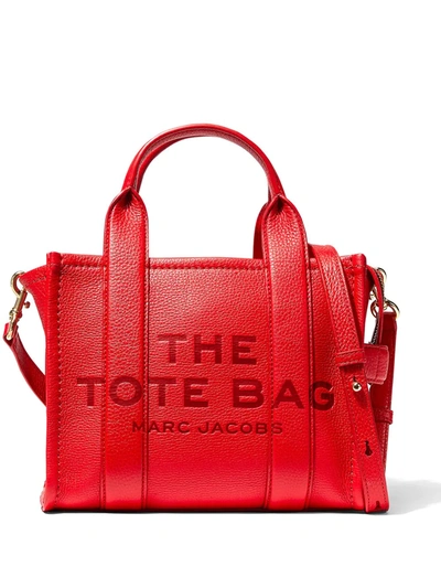 Shop Marc Jacobs The Leather Small Tote Bag In Red