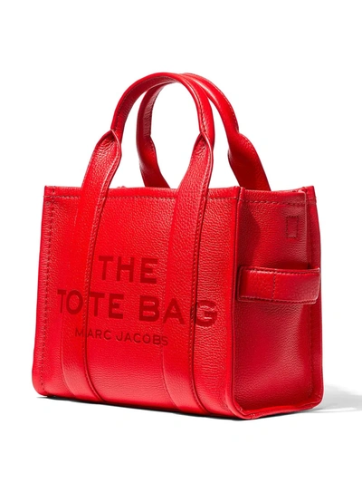 Shop Marc Jacobs The Leather Small Tote Bag In Red