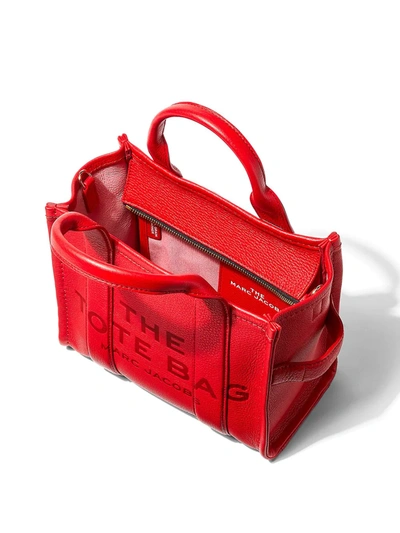 Shop Marc Jacobs The Leather Small Tote Bag In Red