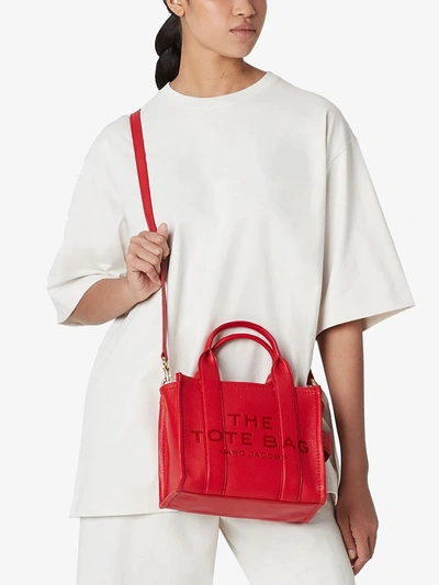 Shop Marc Jacobs The Leather Small Tote Bag In Red