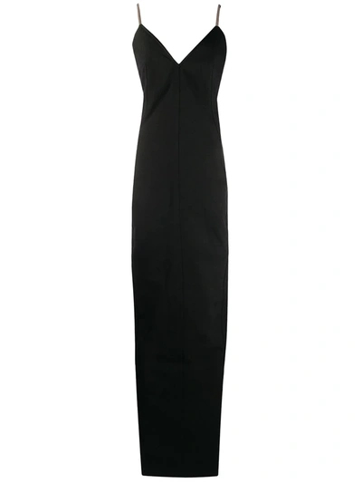 Rick Owens Maillot Shoelace-strap Cotton-blend Dress In Black 
