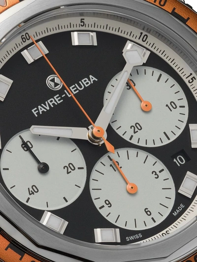 Shop Favre Leuba Raider Sea Sky 44mm In Black Orange