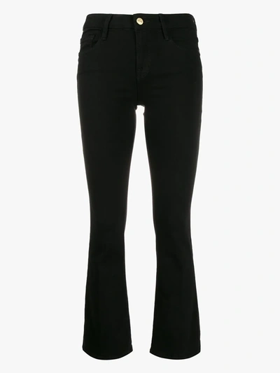 Shop Frame Slim-fit Cropped Jeans In Black