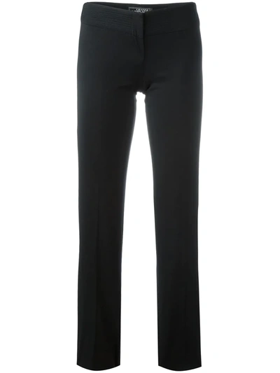 Pre-owned Versace Slim Fit Trousers In Black