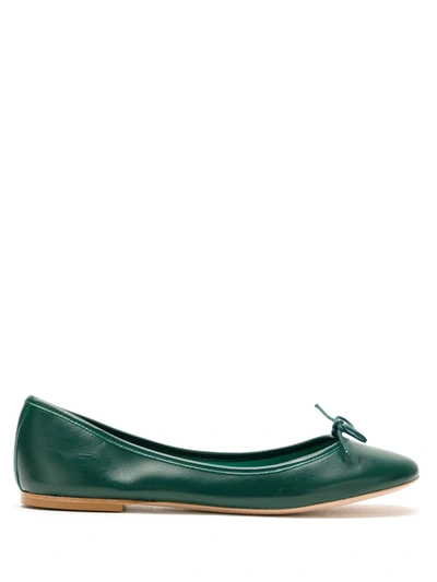 Shop Sarah Chofakian Sarita Leather Flats In Green