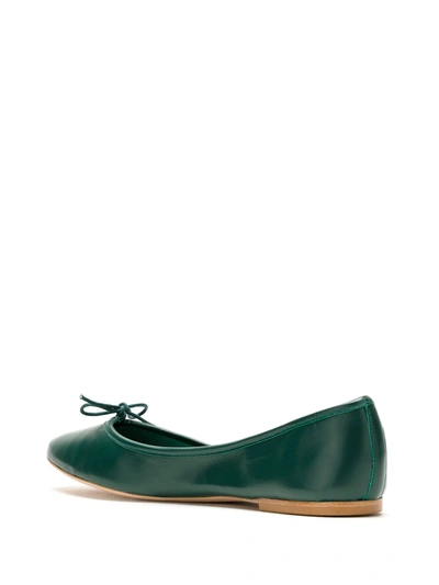 Shop Sarah Chofakian Sarita Leather Flats In Green