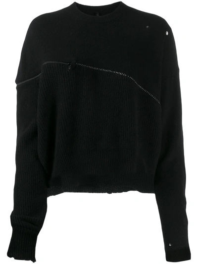 Shop Ben Taverniti Unravel Project Oversized Zipped Jumper In Black