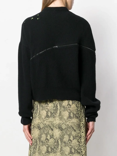 Shop Ben Taverniti Unravel Project Oversized Zipped Jumper In Black