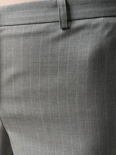 Shop Fabiana Filippi Pinstripe Slim-cut Leg Trousers In Grey