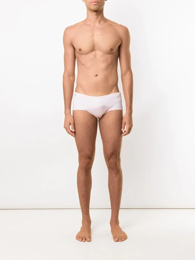 Shop Amir Slama Panelled Trunks In Pink