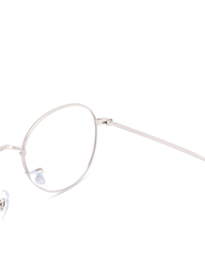 Shop Ray Ban Round Frame Optical Glasses In Silver