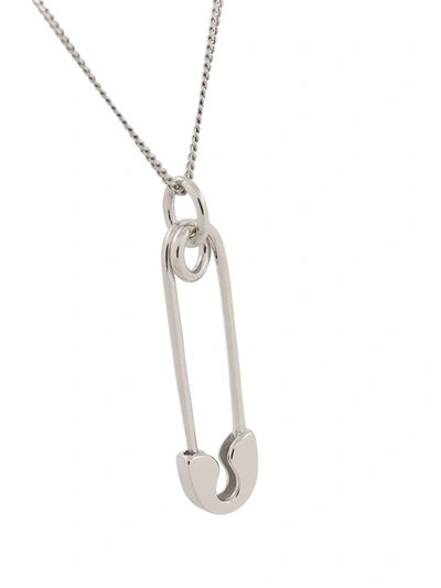 Shop True Rocks Safety Pin Pendant Necklace In Silver