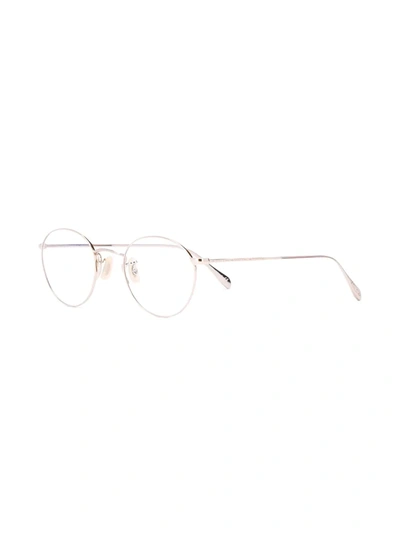 Shop Oliver Peoples Round Frame Glasses In Metallic