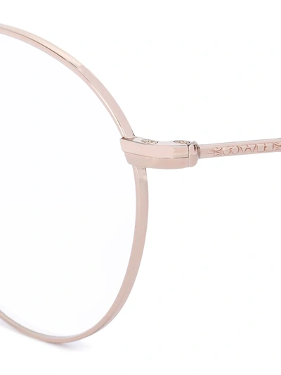 Shop Oliver Peoples Round Frame Glasses In Metallic