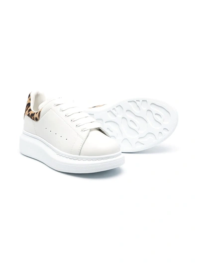 Shop Alexander Mcqueen Leopard-print Oversized Sneakers In White