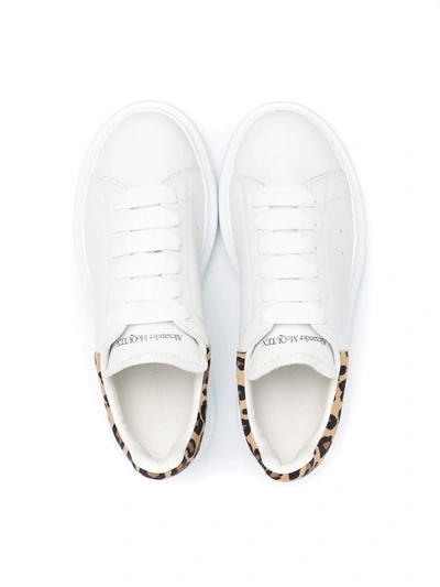 Shop Alexander Mcqueen Leopard-print Oversized Sneakers In White