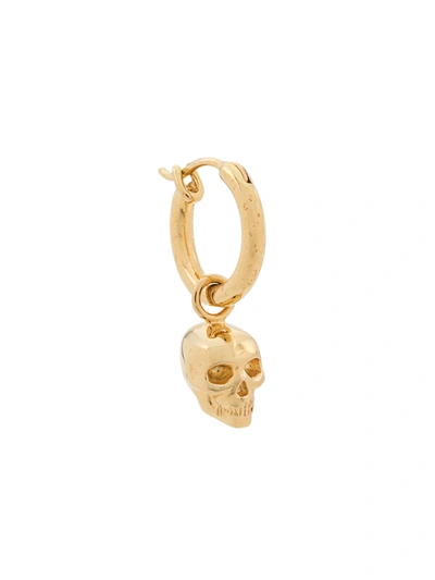 Shop Northskull Skull Charm Hoop Earring In Gold