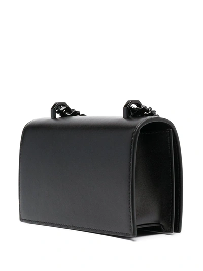Shop Alexander Mcqueen Mini Jewelled Satchel Crossbody Bag In Black