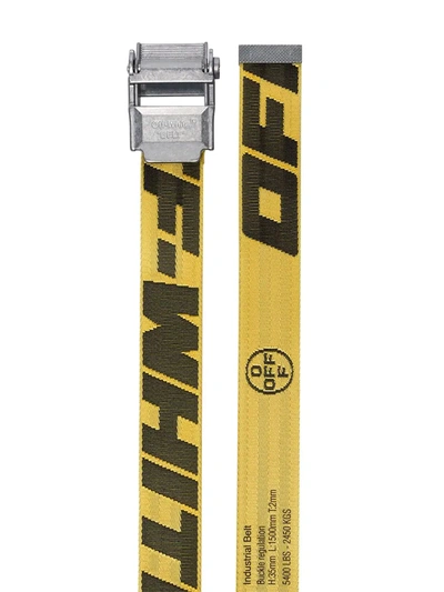 Shop Off-white Logo Industrial Belt In Yellow