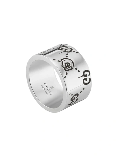 Shop Gucci Ghost Ring In Silver