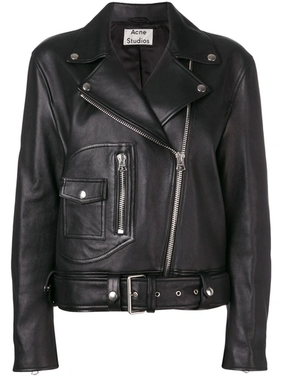 Shop Acne Studios New Merlyn Biker Jacket In Black