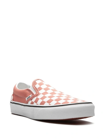 Shop Vans Classic Slip On Sneakers In Pink