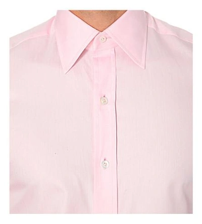 Shop Tom Ford Classic-fit Single-cuff Herringbone Cotton Shirt In Pink