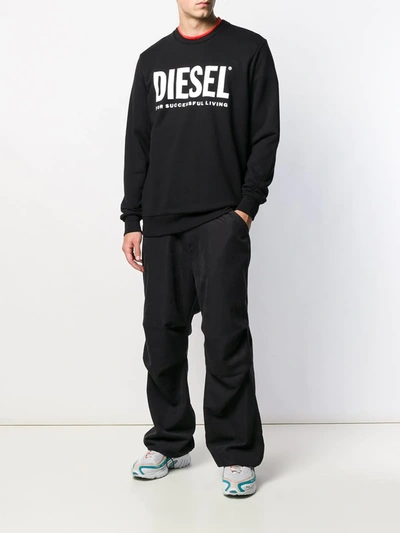 Shop Diesel Logo Print Jumper In Black