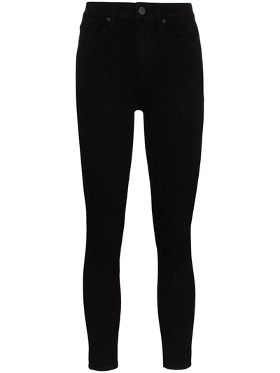 Shop Paige Margot Cropped Skinny Jeans In Black