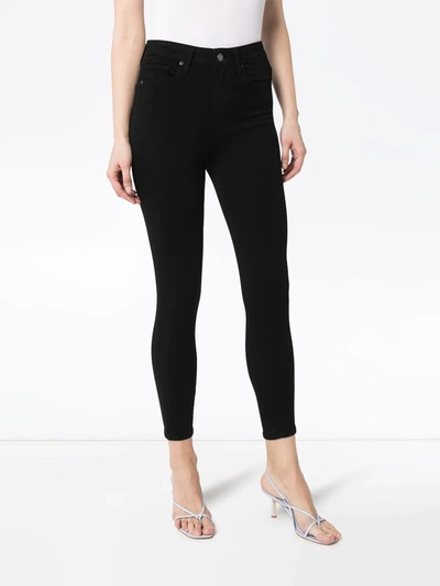 Shop Paige Margot Cropped Skinny Jeans In Black