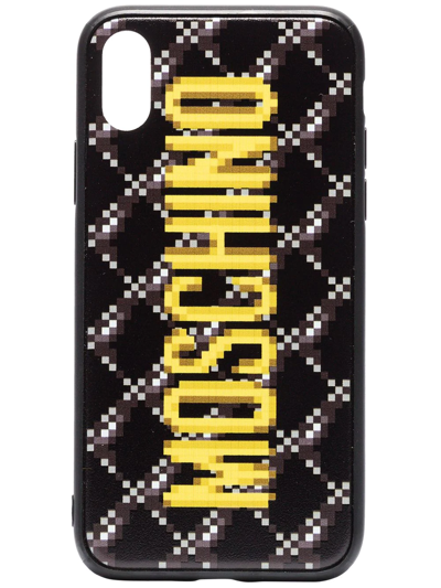 MOSCHINO IPHONE XS LOGO印花手机壳 - 黑色