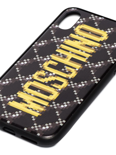 Shop Moschino Logo Printed Iphone Xs Case In Black