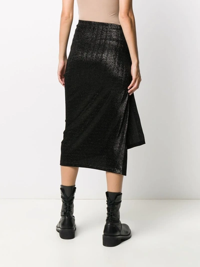 Shop Rabanne Metallic Threaded Asymmetric Skirt In Black
