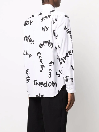 Shop Comme Des Garçons Homme Deux Freedom Graphic-print Shirt In White