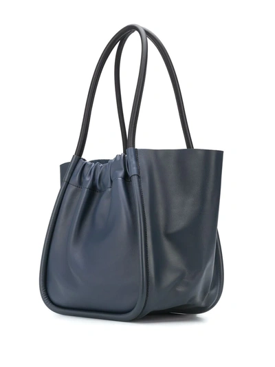 Proenza Schouler Large Ruched Smooth Leather Tote Bag In Blue