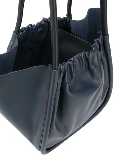 Proenza Schouler Large Ruched Smooth Leather Tote Bag In Blue