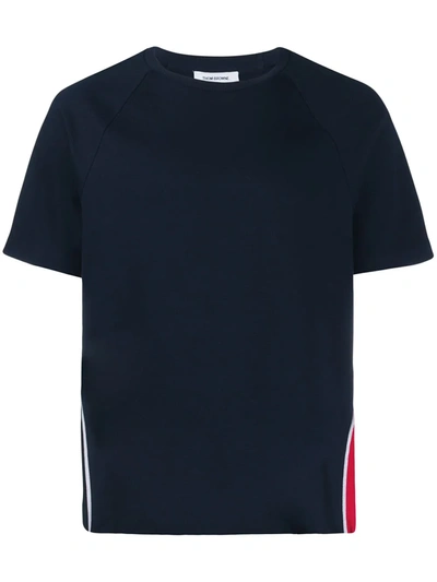 Shop Thom Browne Interlock Rwb Stripe T-shirt In Blue