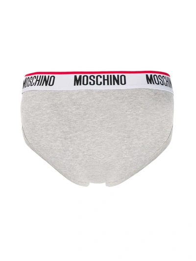 MOSCHINO LOGO BRIEFS - 灰色