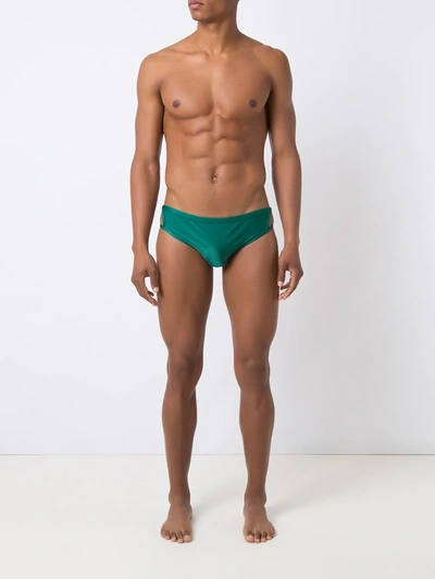 Shop Amir Slama Cut Out Detail Trunks In Green