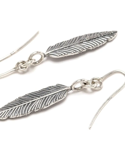 Shop Emanuele Bicocchi Feather Earrings In Silver