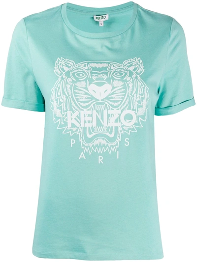 Shop Kenzo Tiger Logo T-shirt In Blue